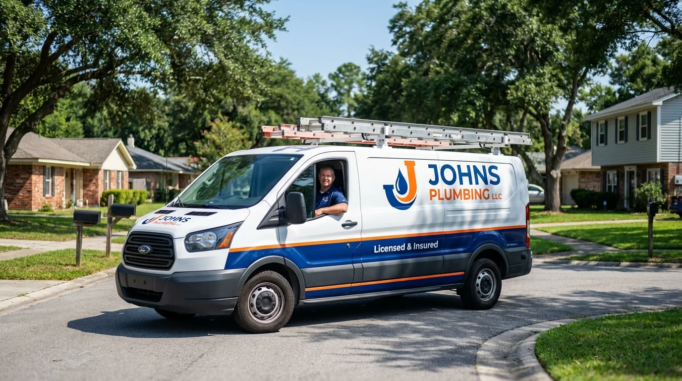 Johns Plumbing LLC service van in Caruthersville, MO