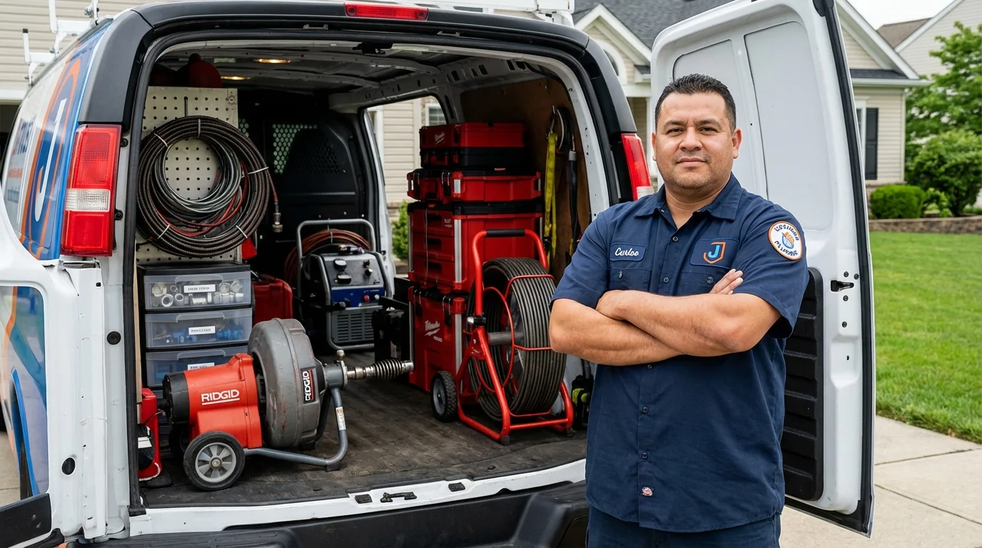 Professional drain cleaning equipment and Johns Plumbing LLC plumber in Caruthersville